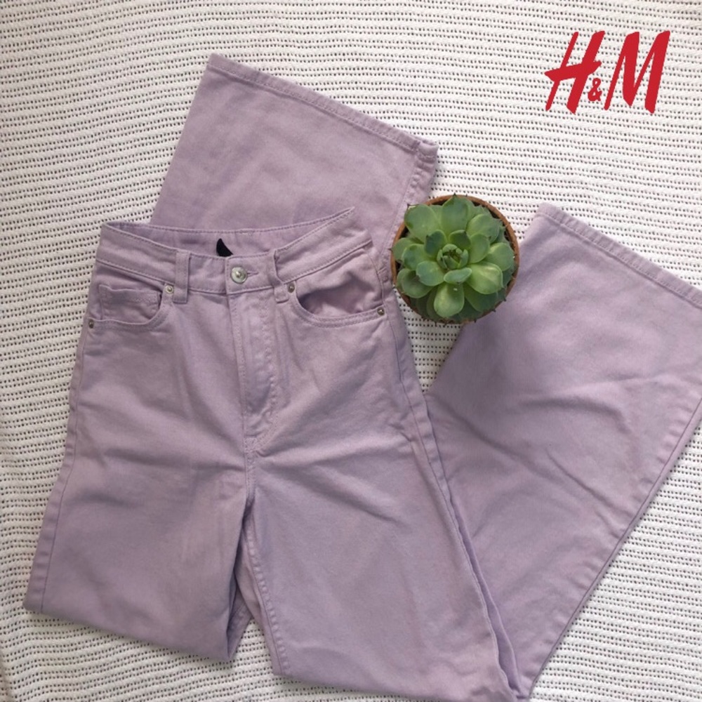 Wide-Leg Twill Pants